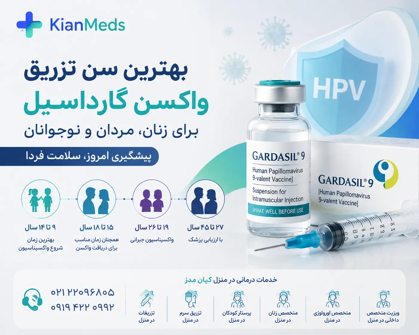 بهترین زمان تزریق واکسن گارداسیل